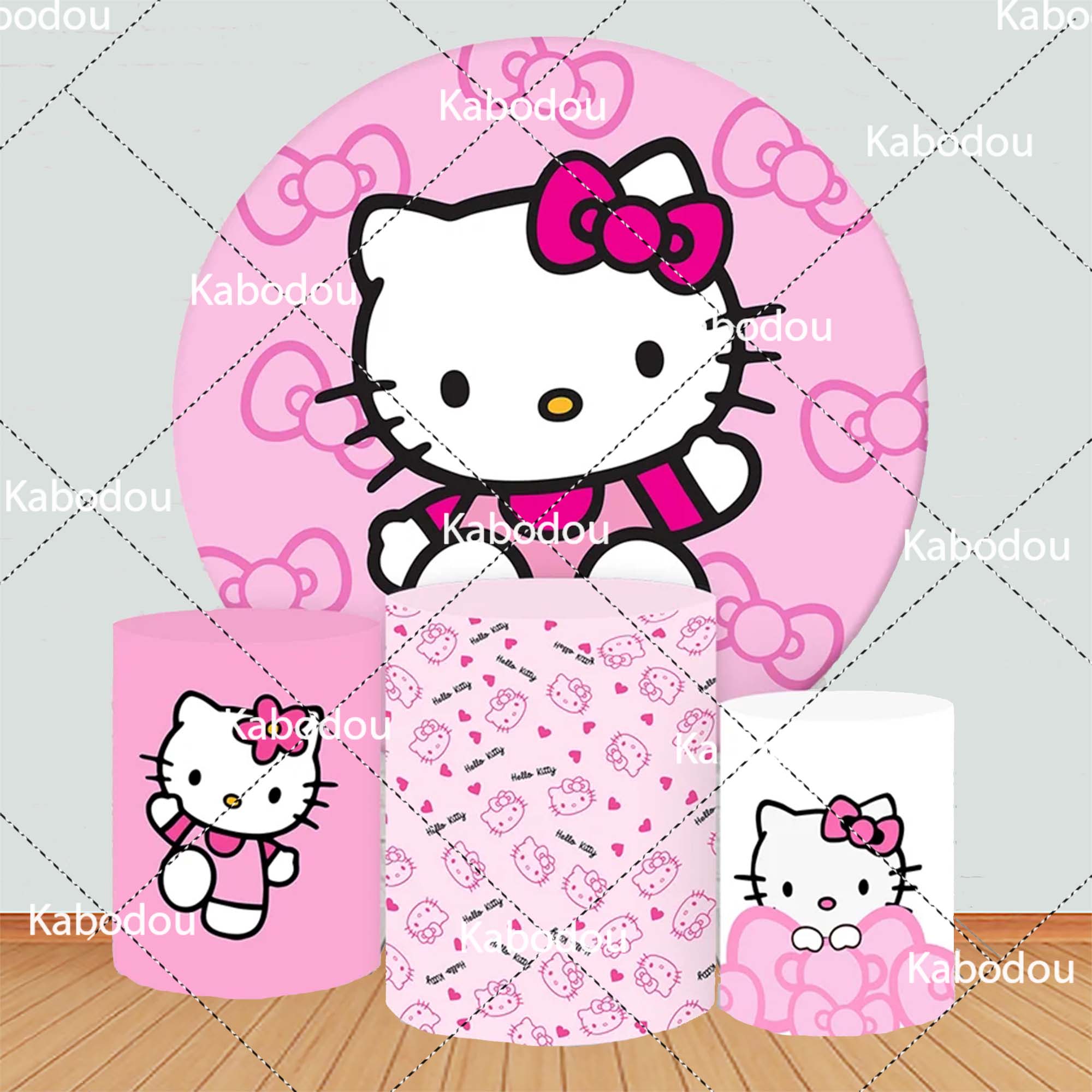 Photography Class - Hello Kitty Round Backdrop Girl Birthday
