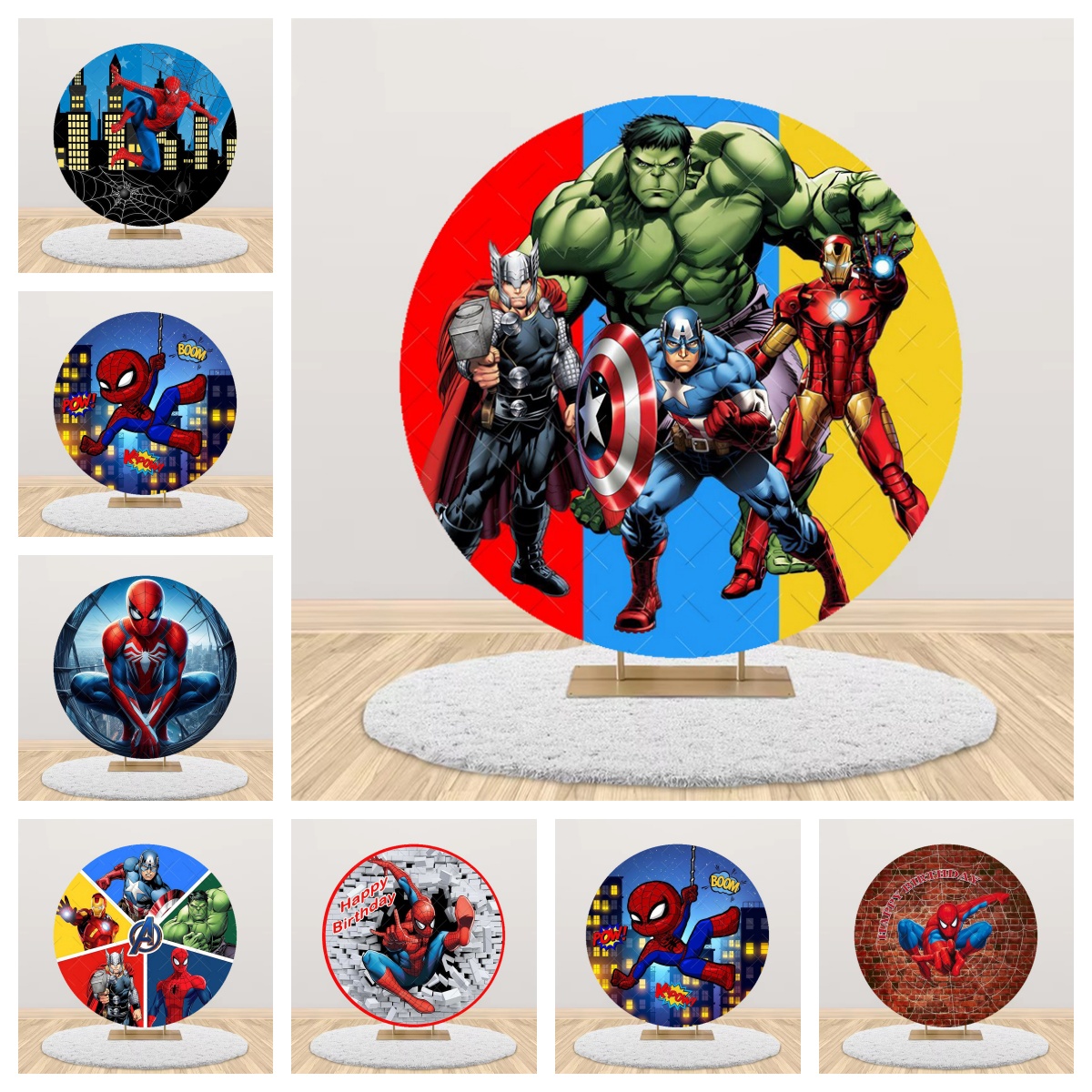 Photography Of A Man - Avengers Theme Round Backdrop Cover kids