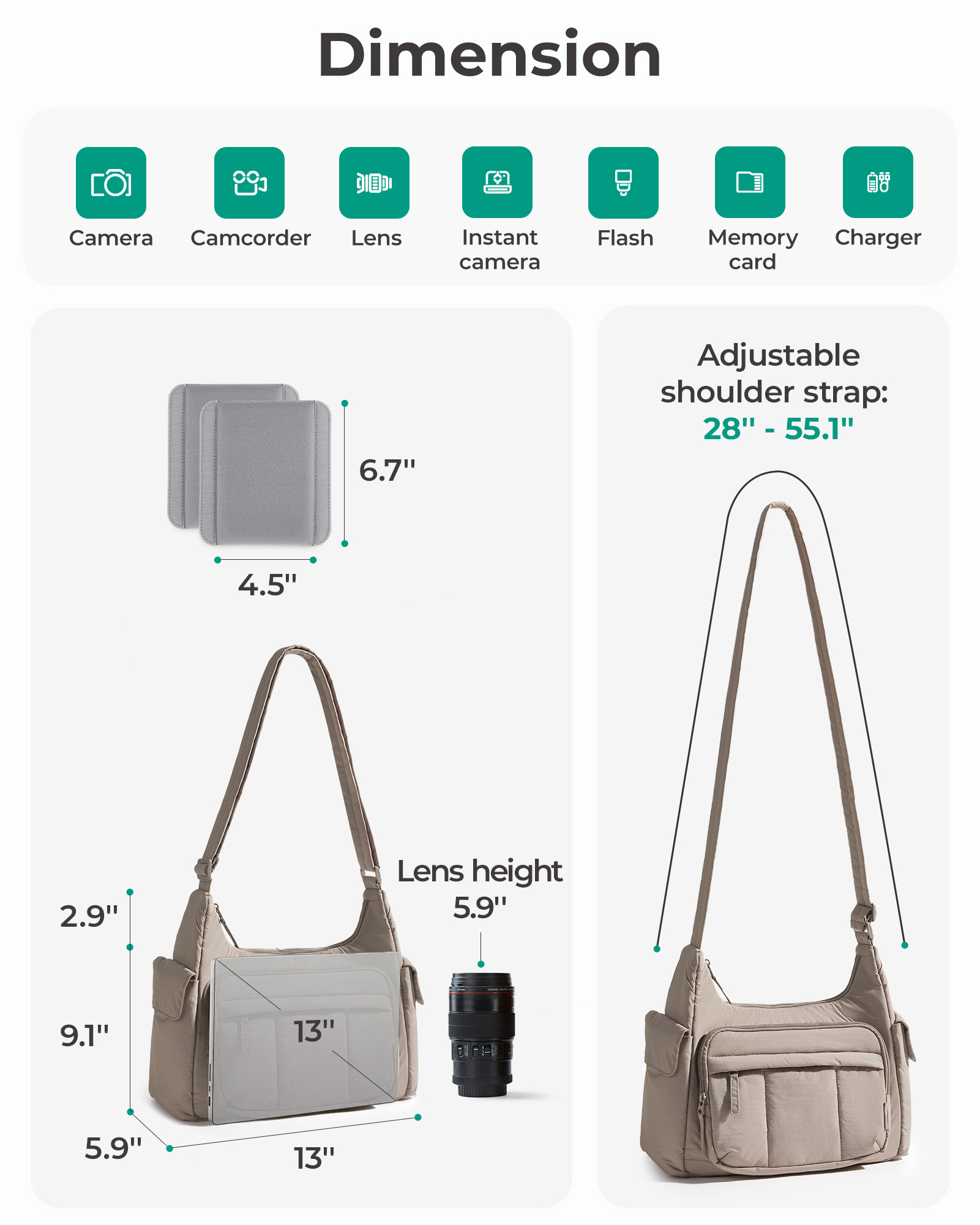 BAGSMART 2 in 1 Camera Sling B - Photography Digital 评论和价格