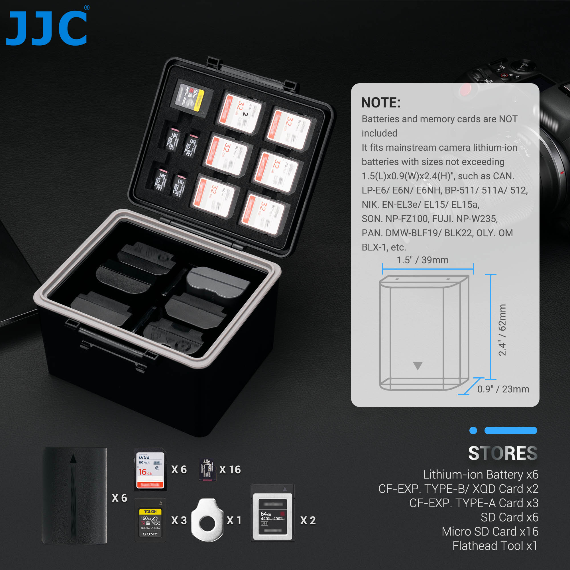 JJC Camera Battery Case Storag - Memory Card Case 评论和价格