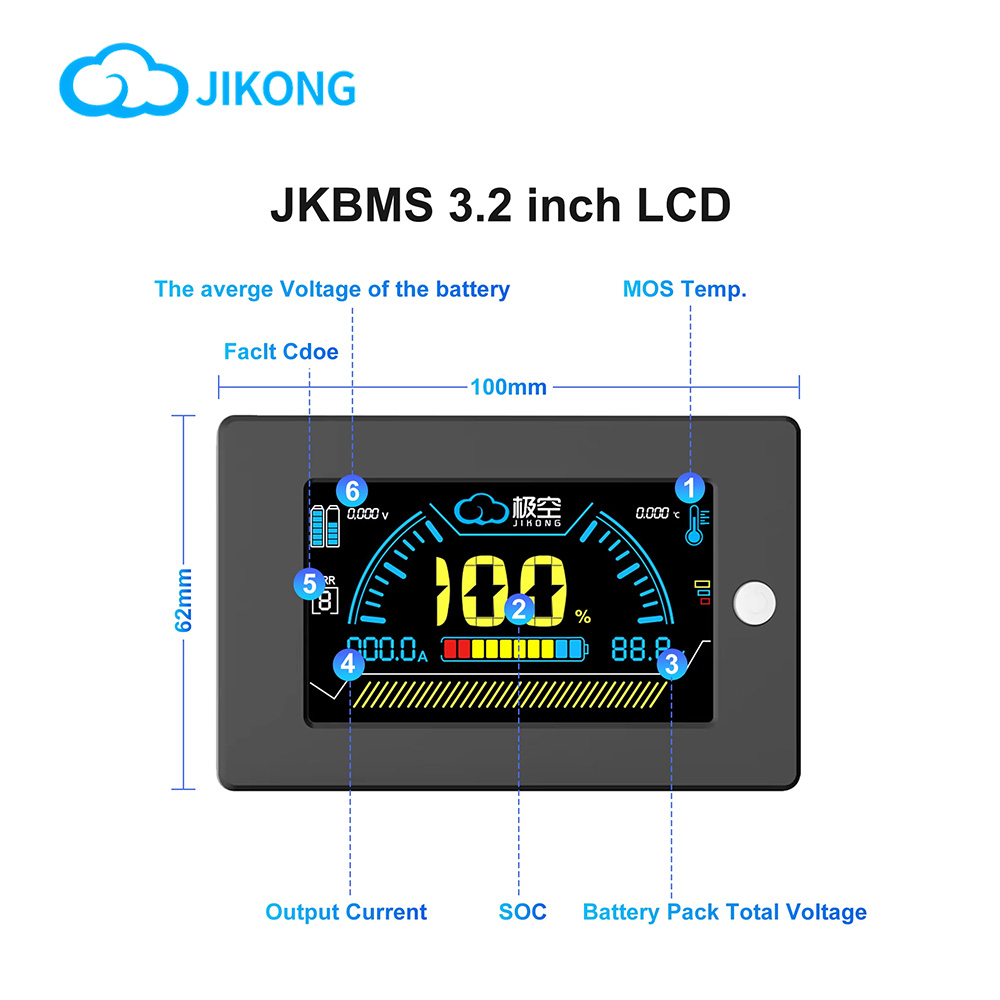 JK BMS LCD Display 3.2 Inch Sc - Photography Digital 评论和价格