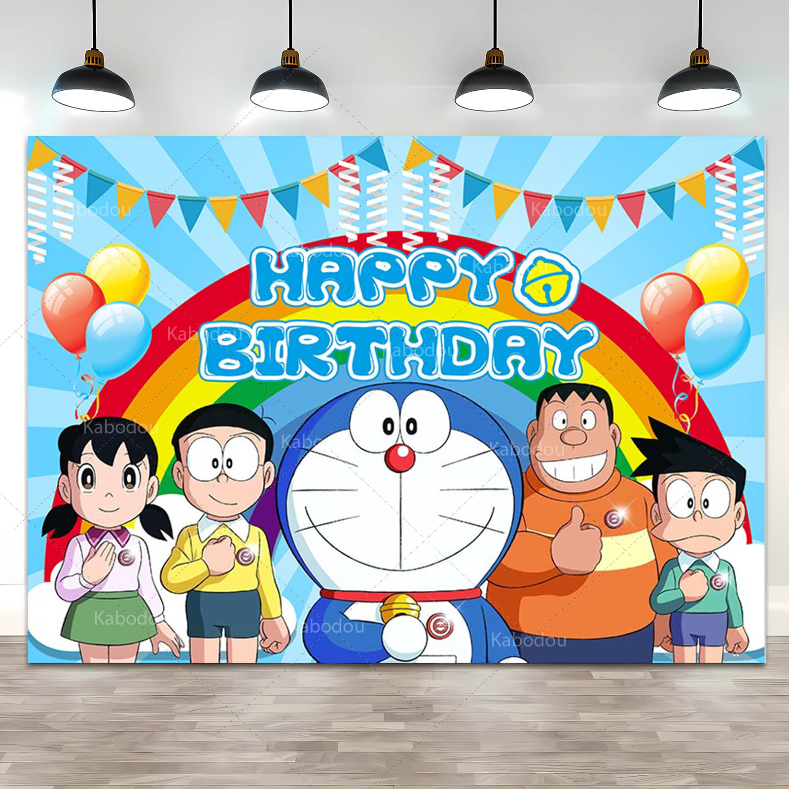 Doraemon Party Backdrop Blue C - Photography Class 评论和价格