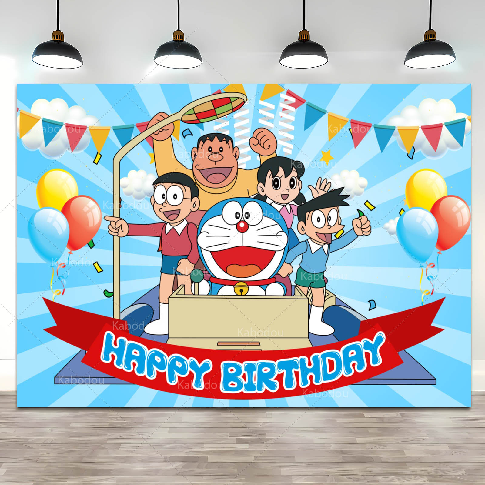 Doraemon Party Backdrop Blue C - Photography Class 评论和价格