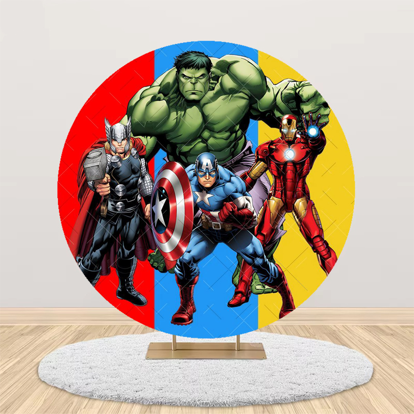 Avengers Theme Round Backdrop  - Photography Of A Man 评论和价格